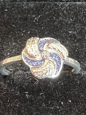 Blue Diamond Sterling Silver Ring